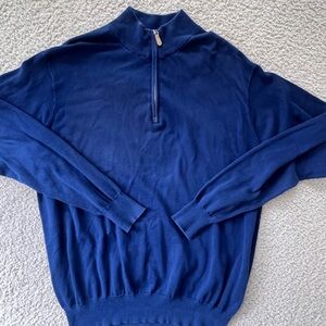 Men's Blue Half-Zip Sweater